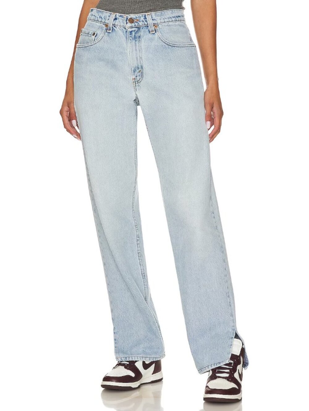 aligrace Allyssa Tilted Split Customs Jeans Light Blue